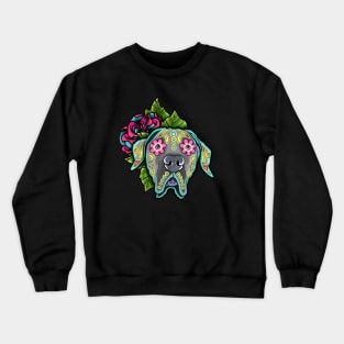 Great Dane - Floppy Ear Edition - Day of the Dead Sugar Skull Dog Crewneck Sweatshirt